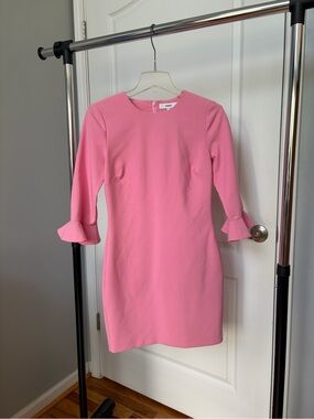 Likely Pink Ruffle-Cuff Mini Dress